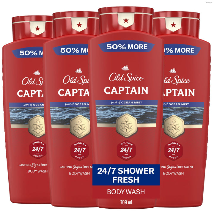 Old Spice Captain front packaging showing bold bergamot scent and benefits