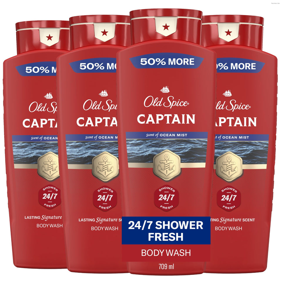 Old Spice Captain front packaging showing bold bergamot scent and benefits