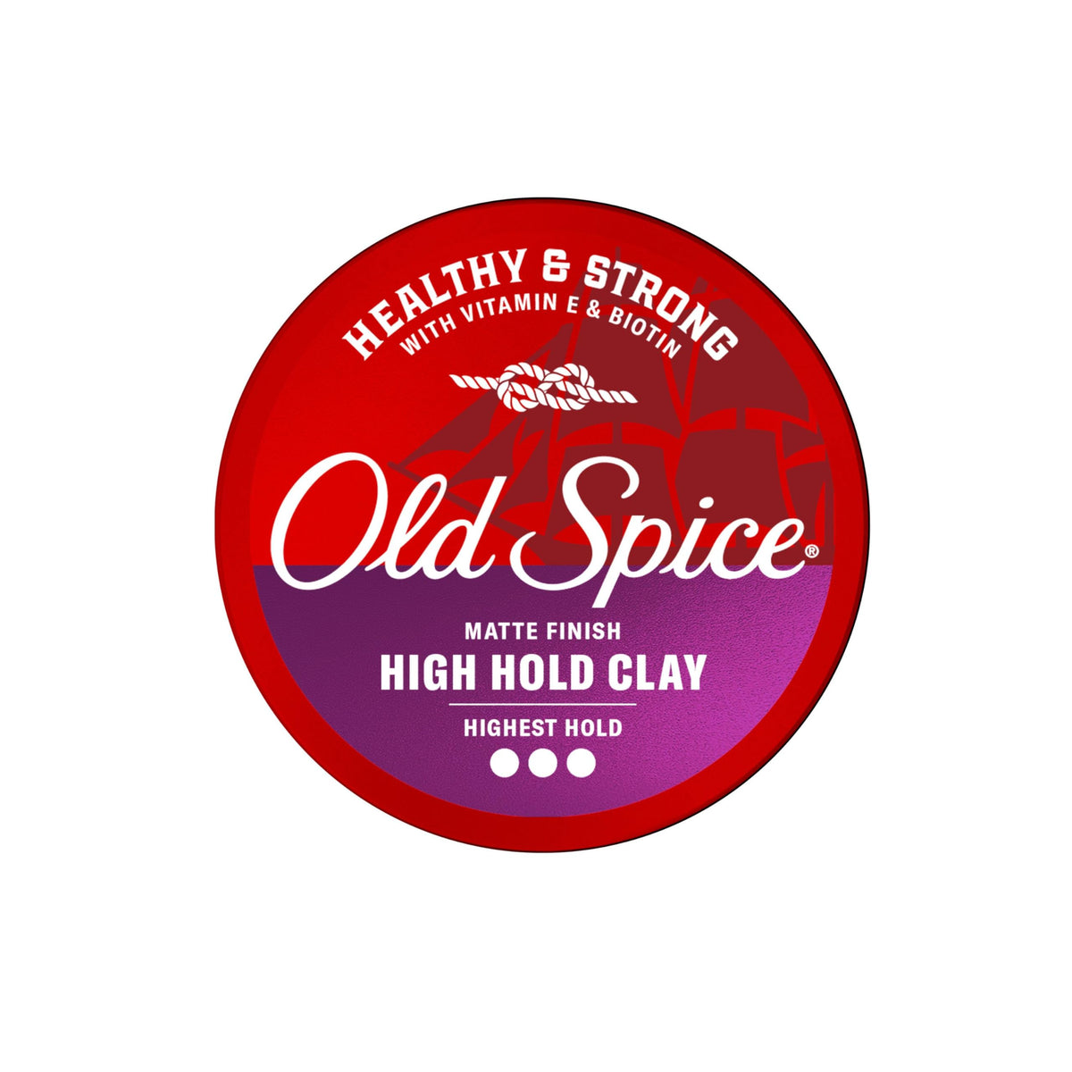 Old Spice clay on bathroom vanity in lifestyle setting representing daily grooming routine