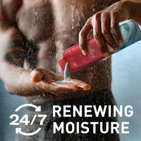 Old Spice creamy lather texture close-up showing rich, moisturizing foam