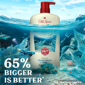 old spice in-shower lifestyle shot showing active use for post-workout freshness