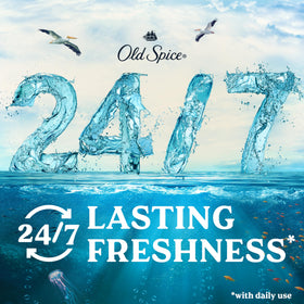 Old Spice Deep Sea rich lather and texture demonstrating exfoliating action