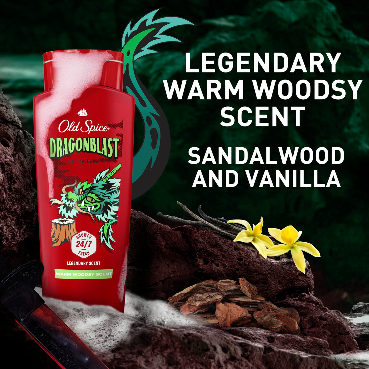old spice back ingredients panel showing transparency and product details benefit