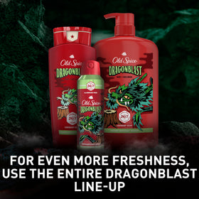 Old Spice Dragonblast four-pack group shot highlighting bulk value and supply