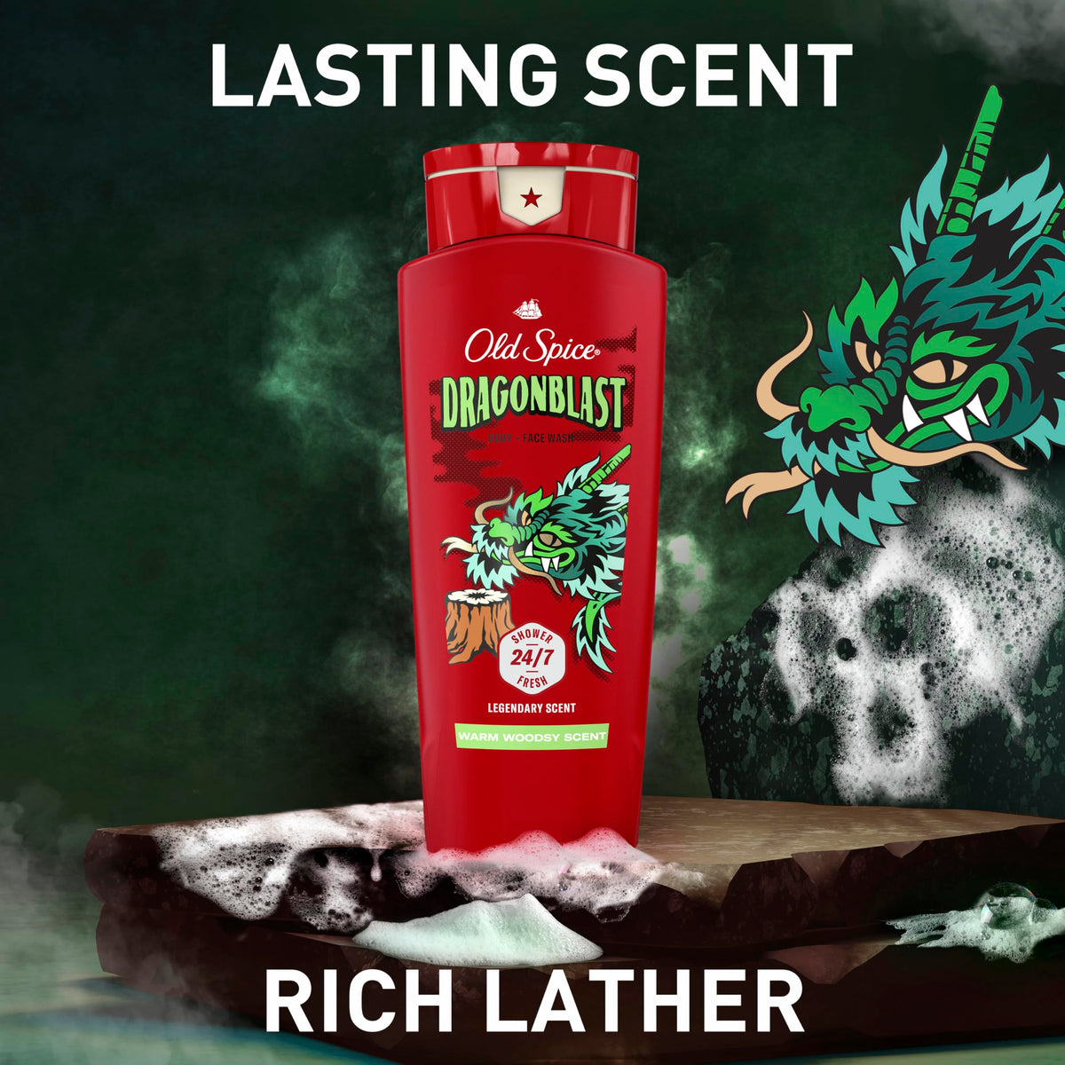 old spice size comparison next to hand showing generous 24 oz volume benefit