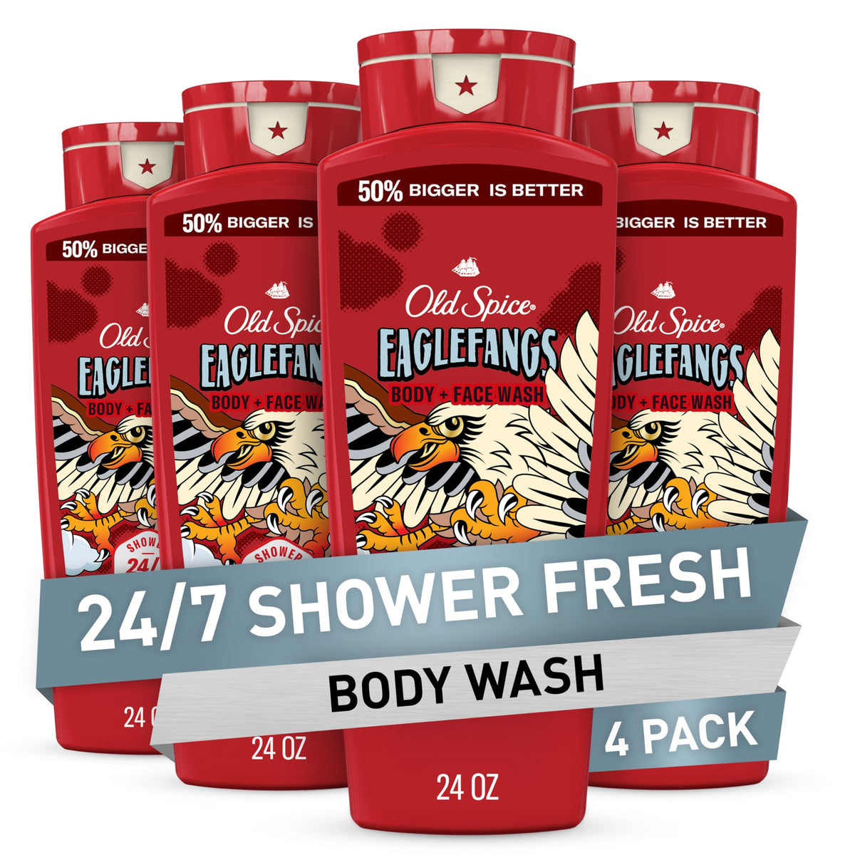 Old Spice Eaglefangs front packaging showing bold label and scent benefit