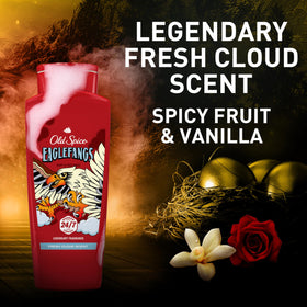 Old Spice Eaglefangs ingredient panel closeup for transparency and info benefit