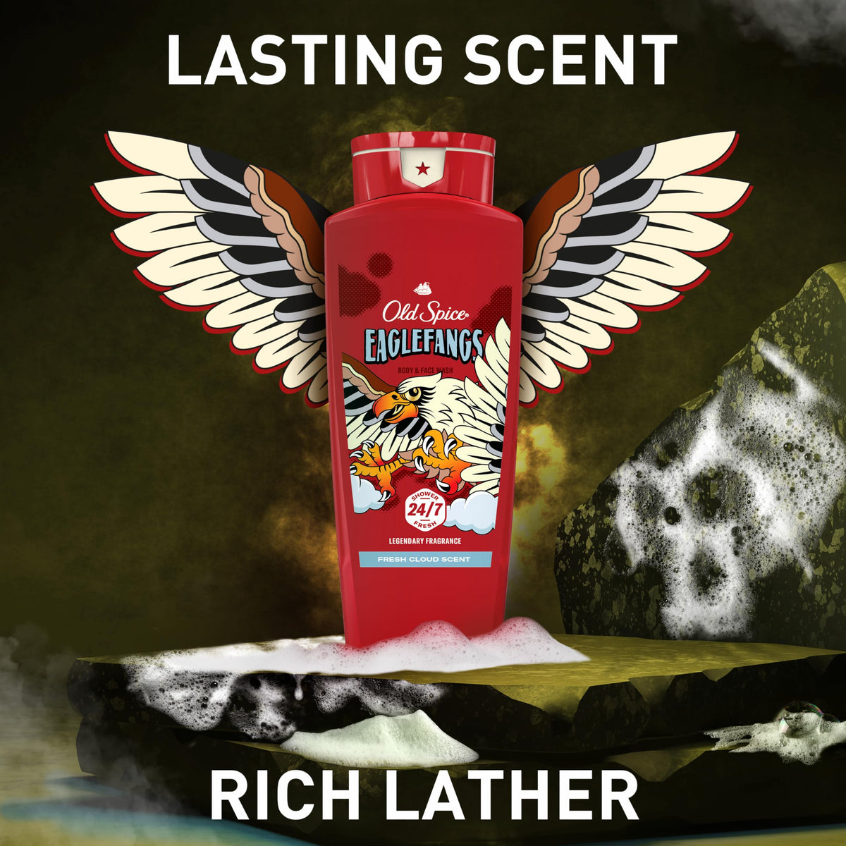 Old Spice Eaglefangs pack of four stacked for value and stock-up benefit