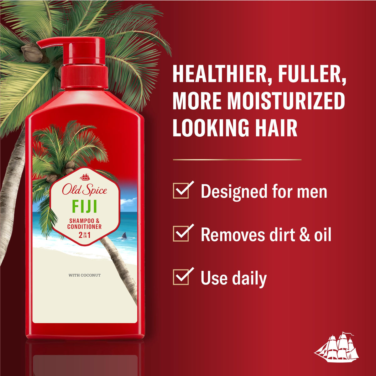 Old Spice Fiji back label displaying ingredients and usage directions clearly