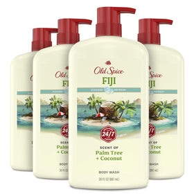 Old Spice Fiji front packaging showing bottle and fresh scent benefit