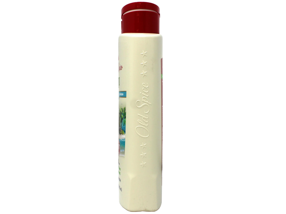 Old Spice Fiji texture lather on washcloth highlighting rich foam and thorough cleansing