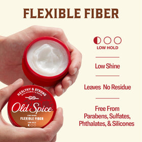 Finished dry hairstyle using Old Spice Flexible Fiber showing soft, textured movement