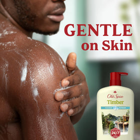Old Spice four-pack stacked in a bathroom offering long-lasting household supply