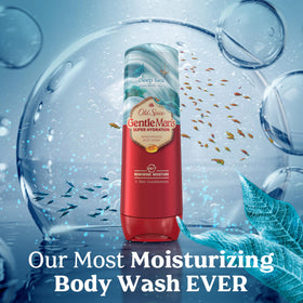 Old Spice fragrance visual with ocean waves and kelp suggesting a fresh scent