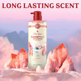Old Spice GentleMan's 26 oz bottle scale next to hand for long-lasting supply