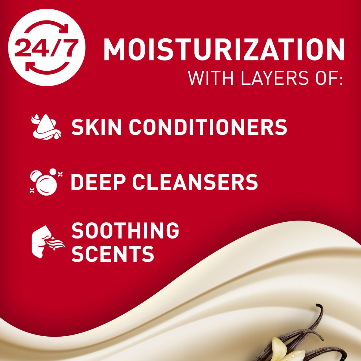Old Spice body wash pouring creamy lather for easy coverage and hydration