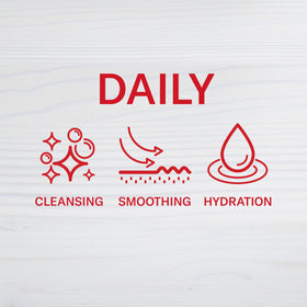 Old Spice gel texture with exfoliating salt granules, highlights gentle buffing action