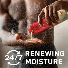 Close-up texture of Old Spice gel-cream, highlighting moisturizing feel