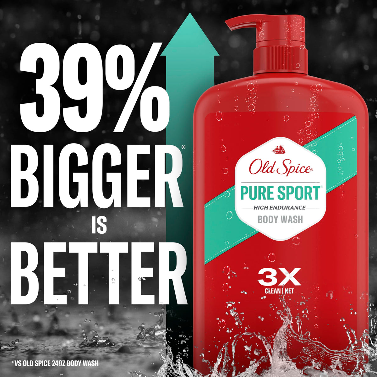 Old Spice bottle in shower scene showing convenient everyday use