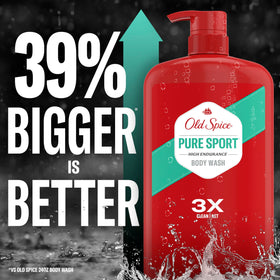 Old Spice bottle in shower scene showing convenient everyday use