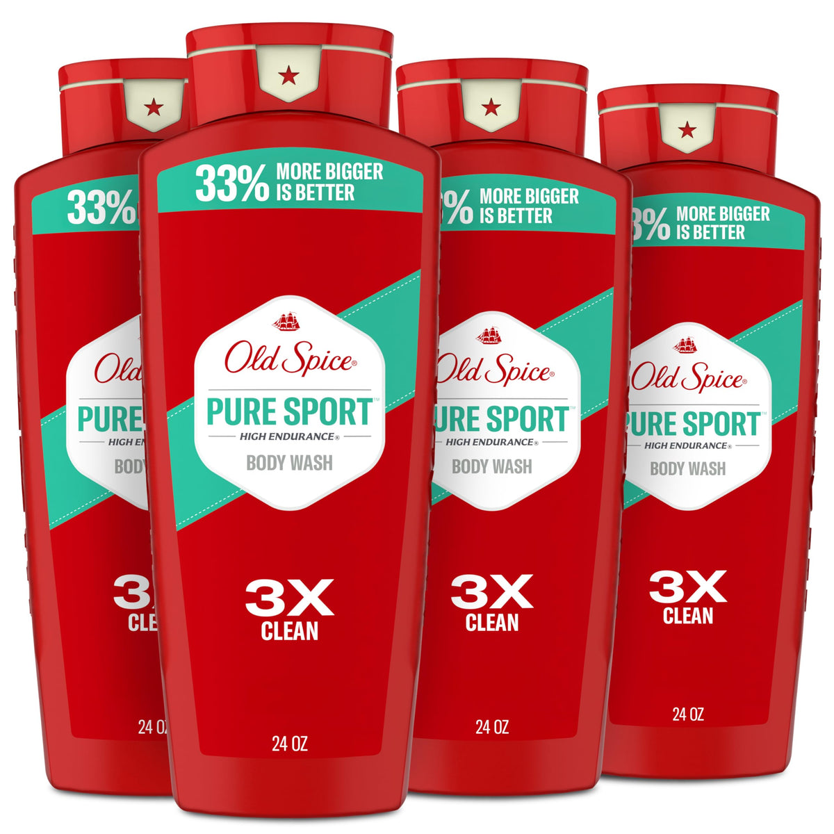 Old Spice bottle front packaging shows brand and scent for reliable freshness