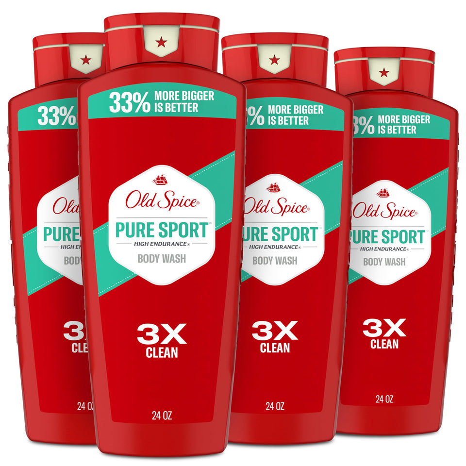 Old Spice bottle front packaging shows brand and scent for reliable freshness