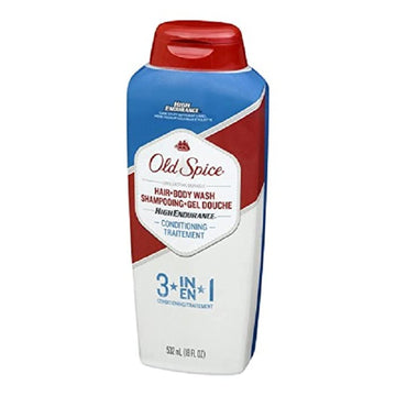 Old Spice bottle front packaging showing label and durable scent benefit