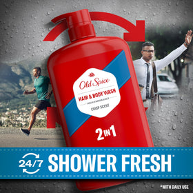 Old Spice creamy lather texture on hand for effective cleansing