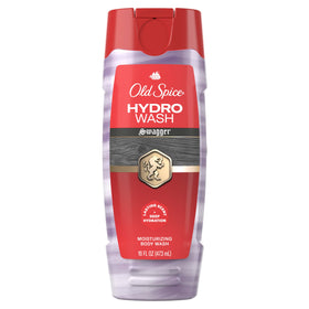 Old Spice Hydro Wash front bottle shows branding and Swagger scent for instant recognition
