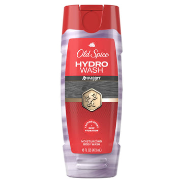 Old Spice Hydro Wash front bottle shows branding and Swagger scent for instant recognition