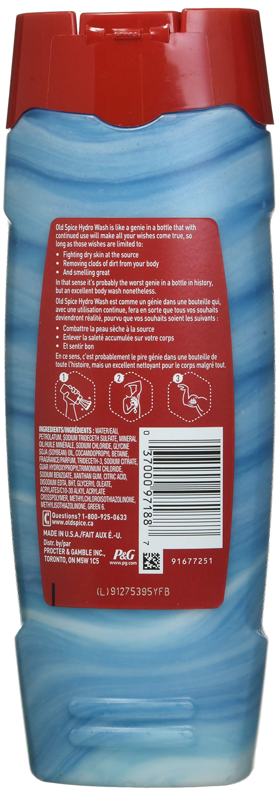 Old Spice Hydro Wash in shower being applied for quick post-workout refresh