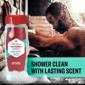 Old Spice Hydro Wash in shower being used for quick clean and hydration