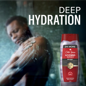 Old Spice creamy lather closeup showing rich foam that cleans and hydrates