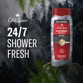Old Spice pump and cap detail highlighting easy dispensing and spill reduction