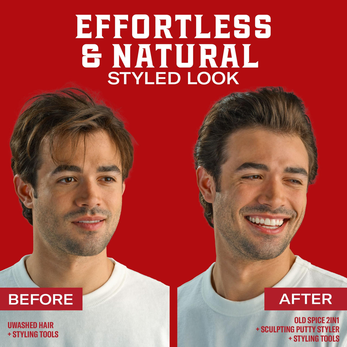 Old Spice ingredient label showing Vitamin E and Biotin benefits