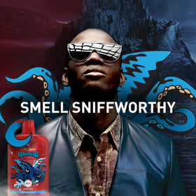 Old Spice Krakengard four-pack staged in lifestyle scene emphasizing value and convenience benefit