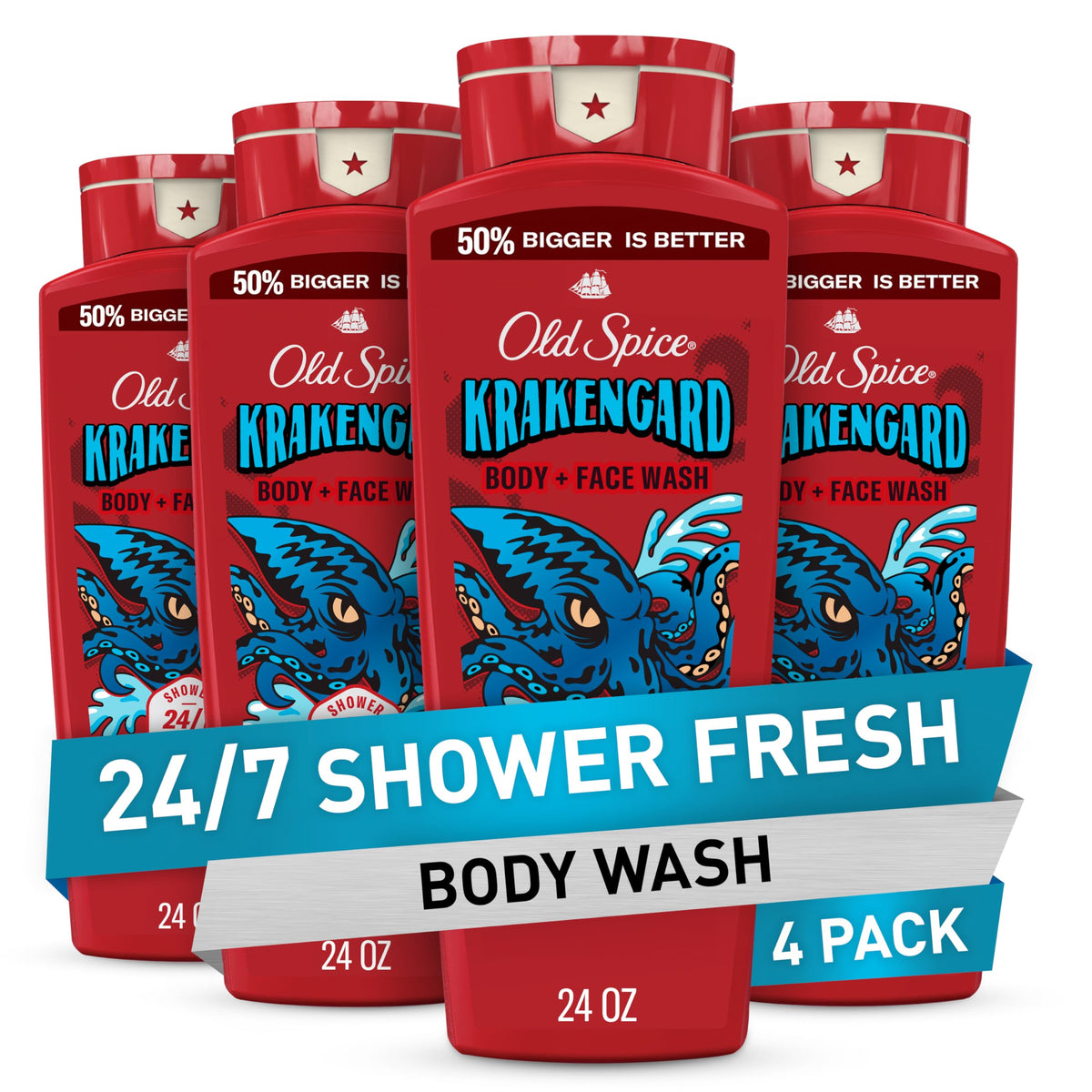 Old Spice Krakengard front packaging showing brand and Deep Ocean scent benefits