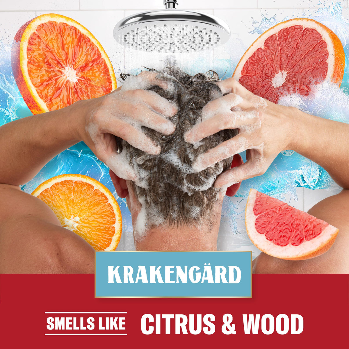 Old Spice Krakengard held in hand indicating 13.5 fl oz size for lasting supply