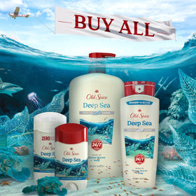 Old Spice man using body wash in shower demonstrating daily hydrating cleanse