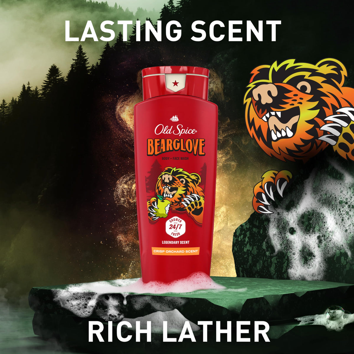 Old Spice four-pack arrangement showing convenience and stock savings