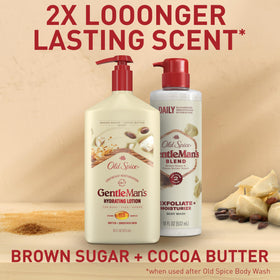 Old Spice lotion paired with Gentleman's Blend body wash for layered scent