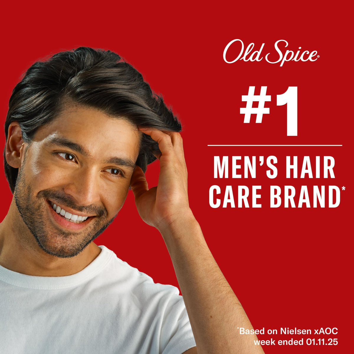 Close detail of matte finish after Old Spice pomade for touchably soft hair