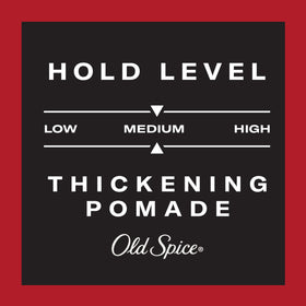 Old Spice styled hair side profile, shows fuller-looking hair with natural low shine finish