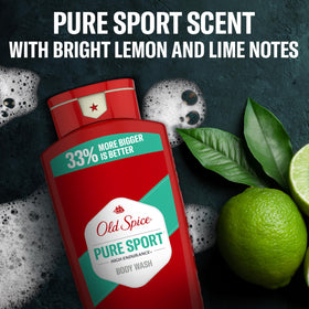 Old Spice body wash with loofah in use for effective sudsing and skin cleansing