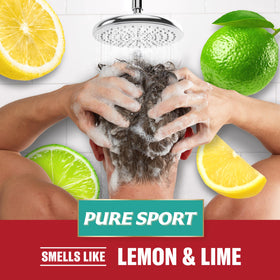 Two Old Spice Pure Sport bottles stacked to show value and long‑lasting supply