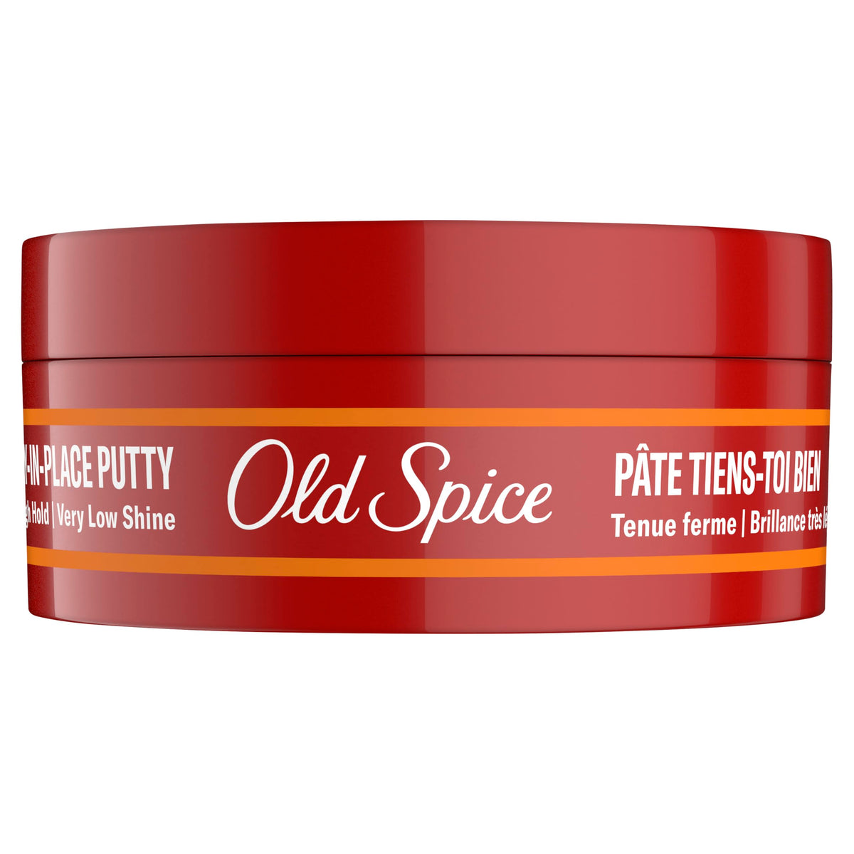 Old Spice putty on barbershop shelf showcasing professional-inspired performance