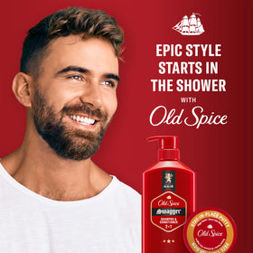 Old Spice putty ingredient label close-up highlighting key formulation benefits