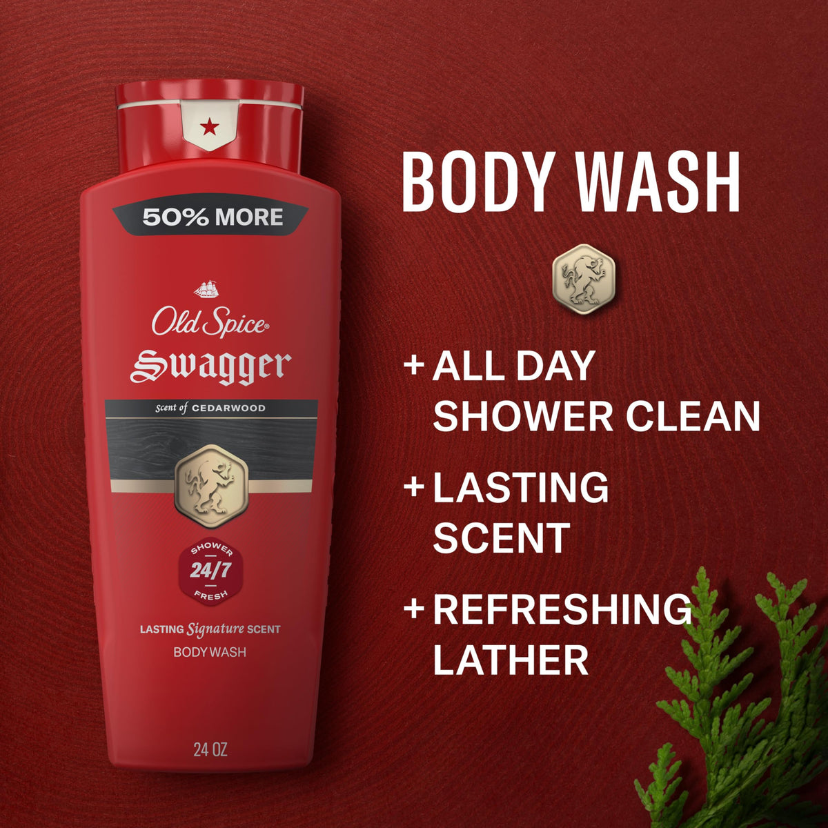 Old Spice back label with ingredients and directions, clear product information