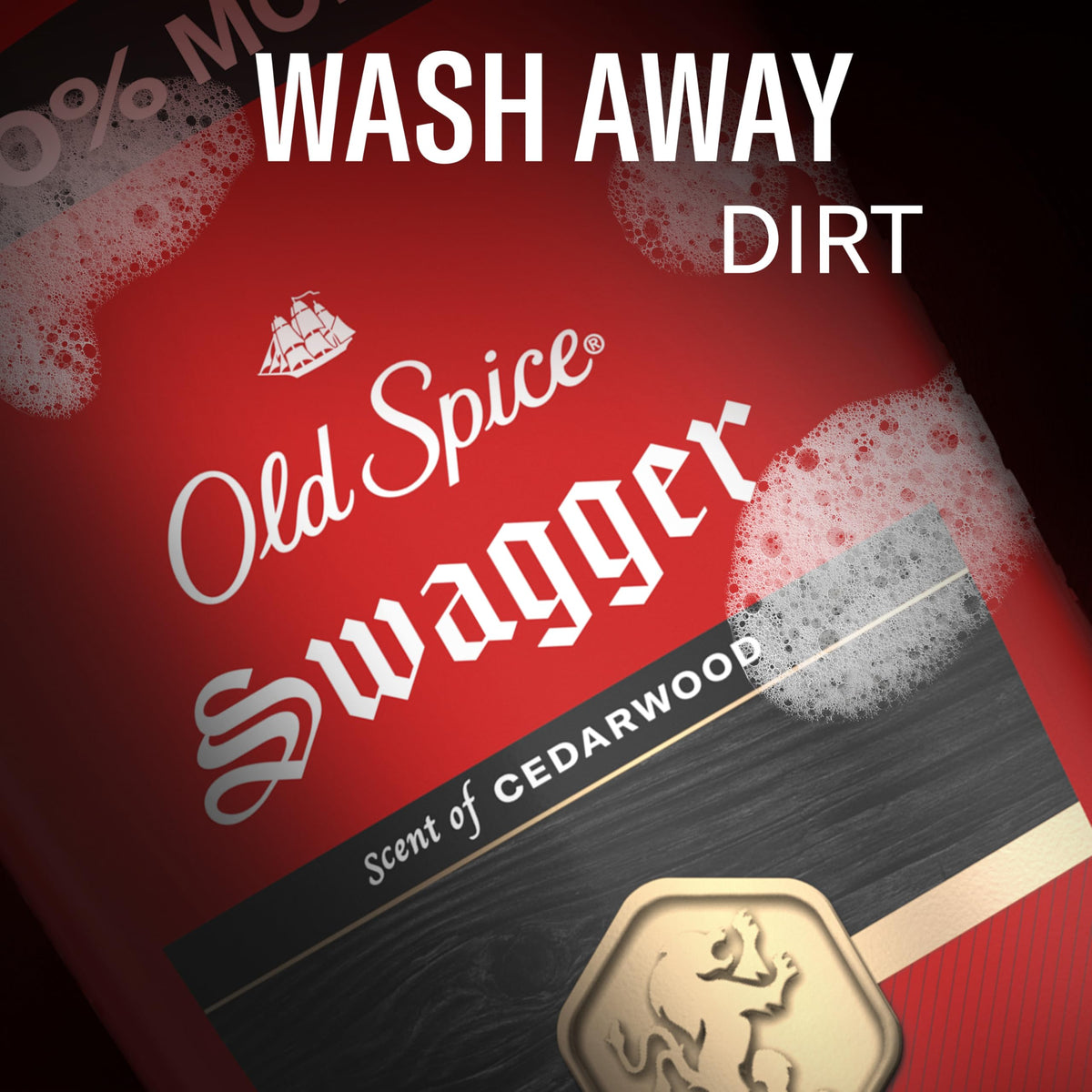 Old Spice bottle in gym bag showing portability and convenience for travel