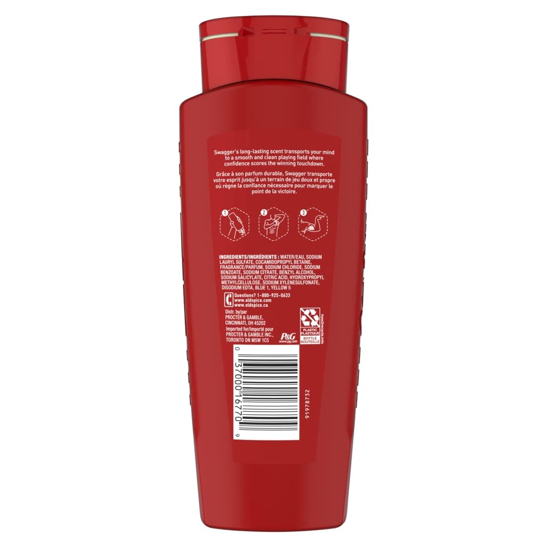 Old Spice Red Zone close-up of pump and cap for easy dispensing benefit